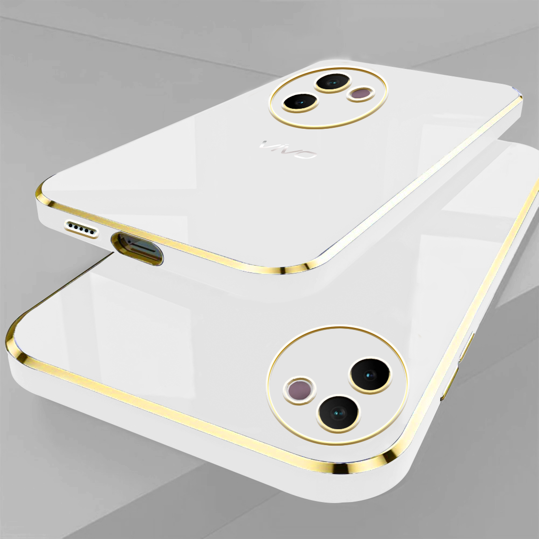 VIVO V30E 5G ULTRA-SHINE GOLD ELECTROPLATED LUXURIOUS  BACK CASE WITH CAMERA PROTECTION