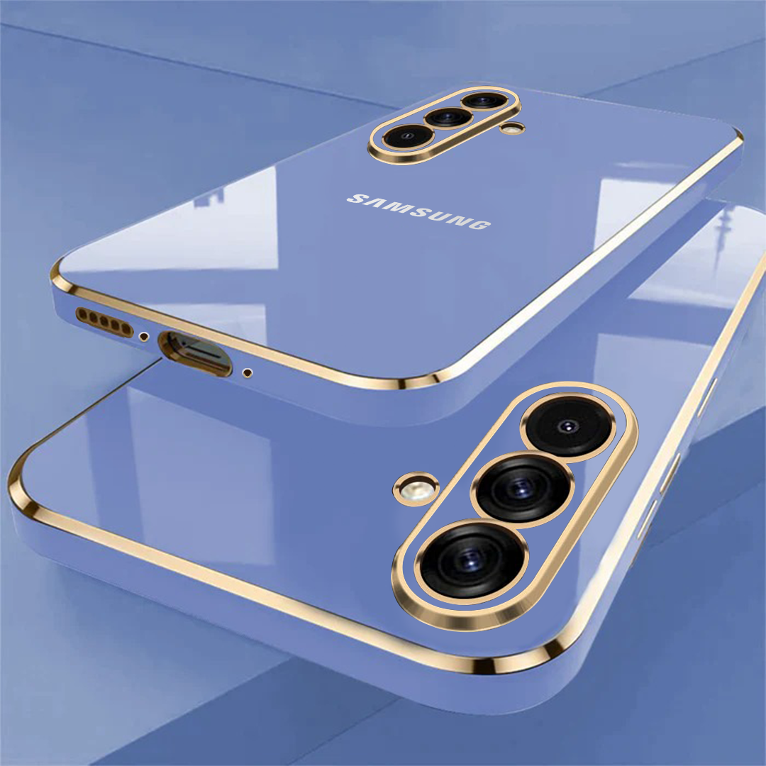 GALAXY A56 5G ULTRA-SHINE GOLD ELECTROPLATED LUXURIOUS  BACK CASE WITH CAMERA PROTECTION