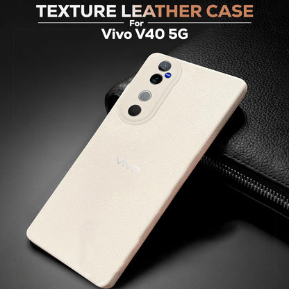 VIVO V40 5G Solid Color Leather Texture Matte Phone Back Case