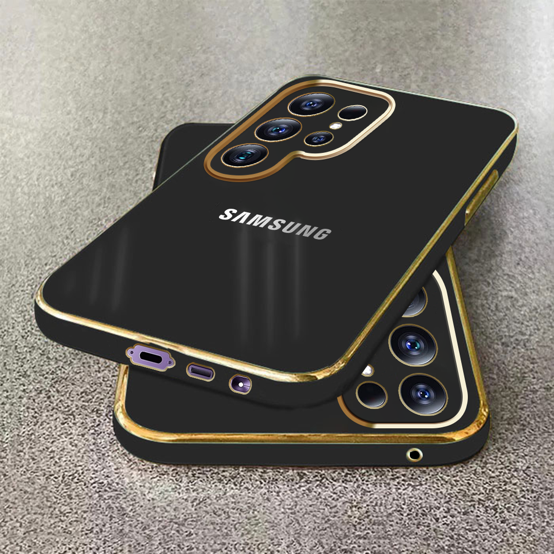 GALAXY S23 ULTRA 5G ULTRA-SHINE GOLD ELECTROPLATED LUXURIOUS  BACK CASE WITH CAMERA PROTECTION