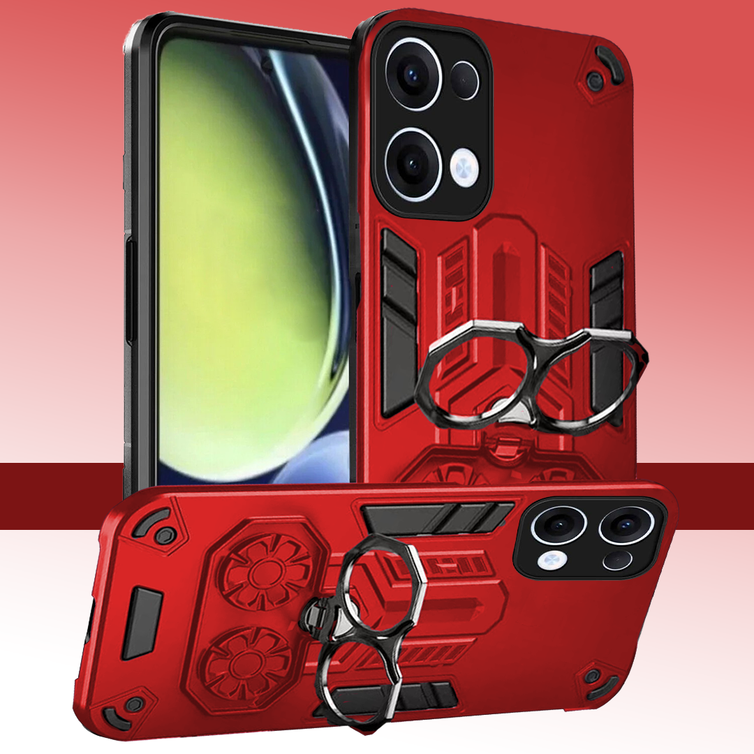 Oppo Reno 13 5G Armor knight Series Camera Protection 2 in 1 Shockproof Phone Cover with Kickstand