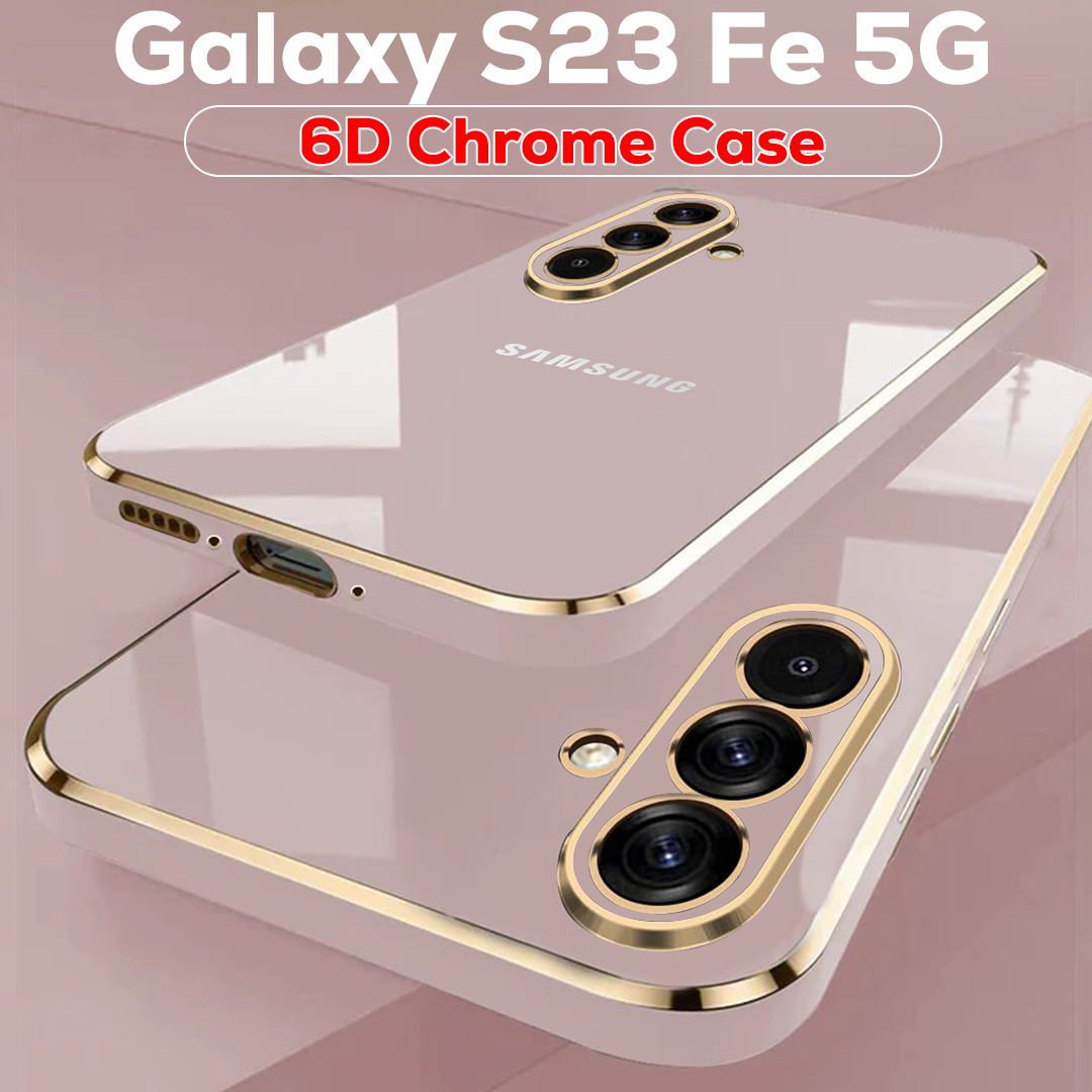 GALAXY S23 FE 5G ULTRA-SHINE GOLD ELECTROPLATED LUXURIOUS  BACK CASE WITH CAMERA PROTECTION