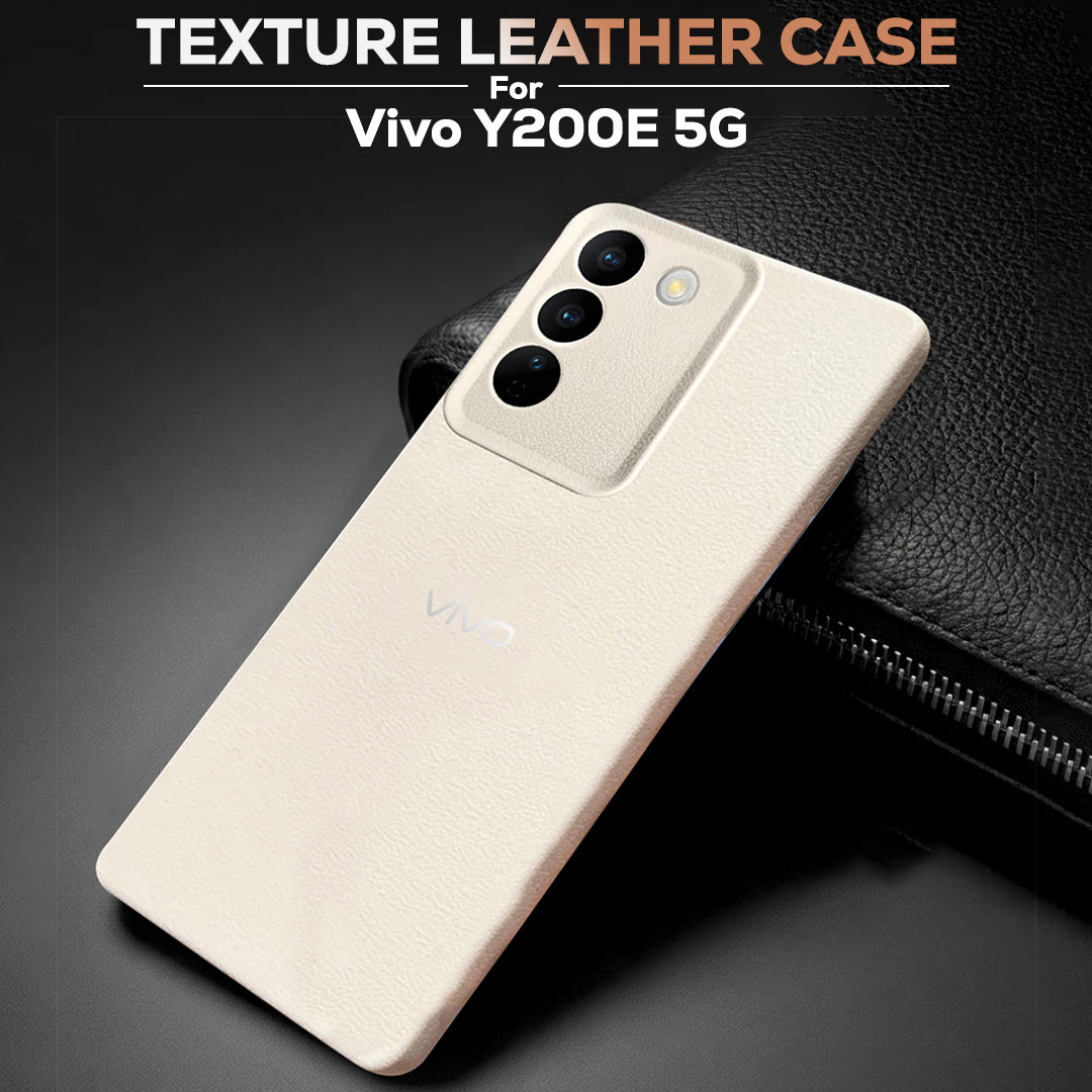 VIVO Y200e 5G Solid Color Leather Texture Matte Phone Back Case