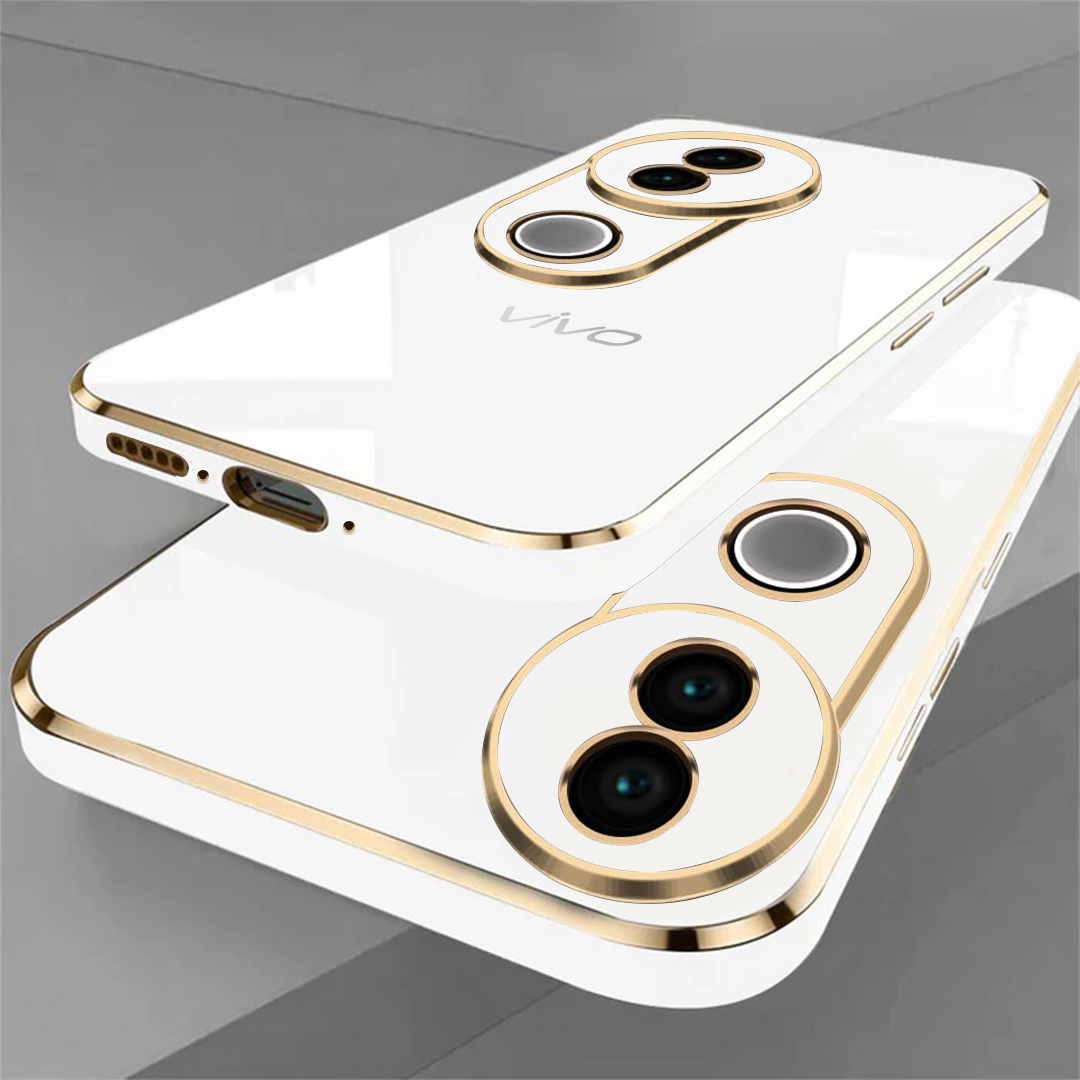 VIVO V50e 5G ULTRA-SHINE GOLD ELECTROPLATED LUXURIOUS  BACK CASE WITH CAMERA PROTECTION