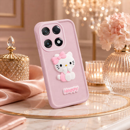 ONEPLUS 13R 5G Soft Silicone 3D Hello Kitty character design Back Case with Camera Protection