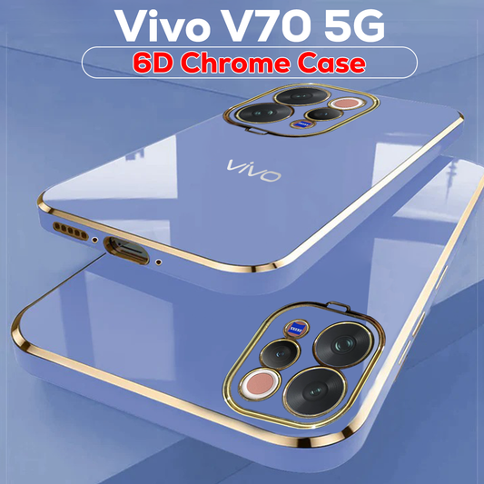 VIVO V70 5G ULTRA-SHINE GOLD ELECTROPLATED LUXURIOUS  BACK CASE WITH CAMERA PROTECTION