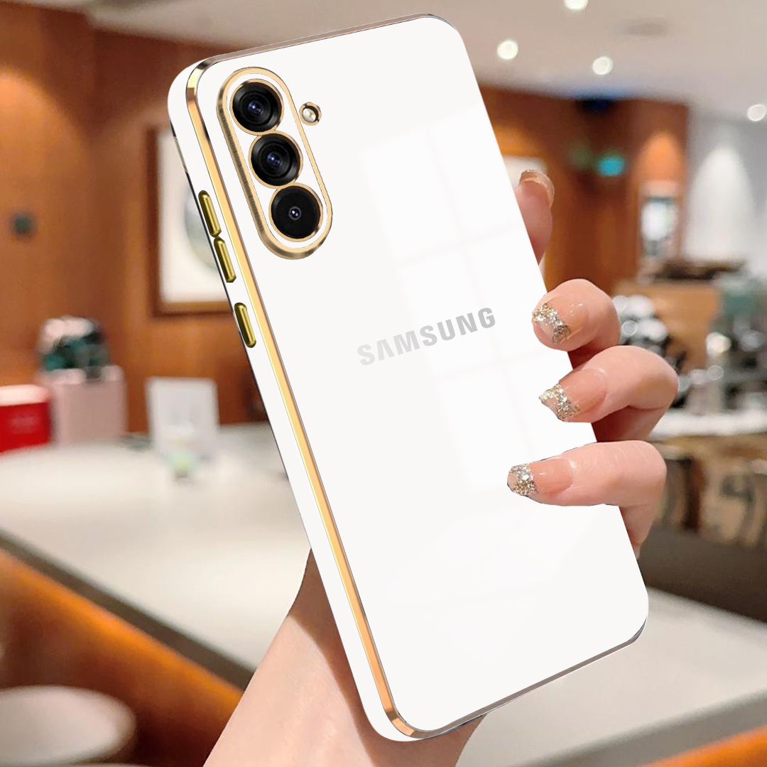 SAMSUNG GALAXY A17 5G ULTRA-SHINE GOLD ELECTROPLATED LUXURIOUS BACK CASE WITH CAMERA PROTECTION
