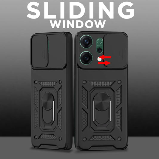 OPPO RENO 14 5G Armor Military-grade Case With Sliding Camera Cover & 360 Kickstand