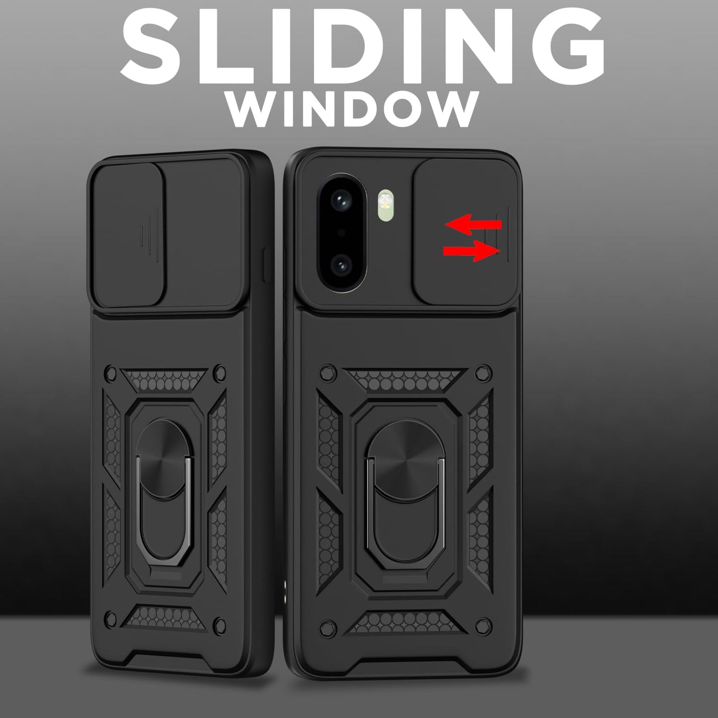 ONEPLUS 15r 5G Armor Military-grade Case With Sliding Camera Cover & 360 Kickstand
