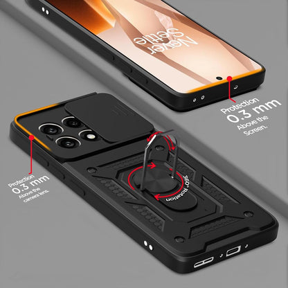 ONEPLUS 13r 5G Armor Military-grade Case With Sliding Camera Cover & 360 Kickstand