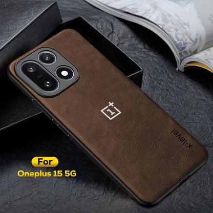 ONEPLUS 15 5G Business Style PU LEATHER PROTECTIVE BACK CASE WITH CAMERA PROTECTION