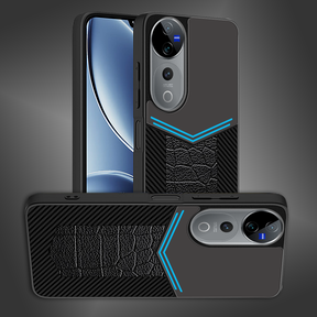 VIVO V40/V40 PRO 5G Ultra Hybrid Carbon Fiber Shockproof TPU + Poly Carbonate Back Cover Case