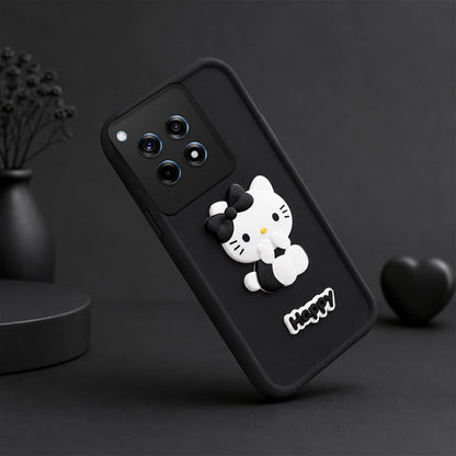 ONEPLUS 12R 5G Soft Silicone 3D Hello Kitty character design Back Case with Camera Protection