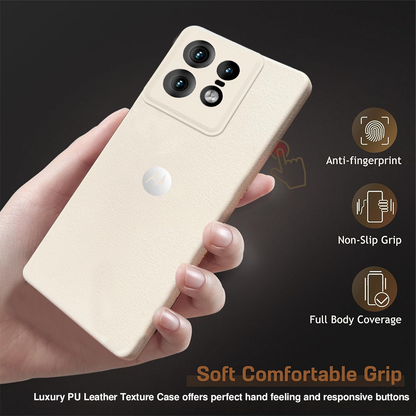 MOTO EDGE 50 PRO 5G Solid Color Leather Texture Matte Phone Back Case