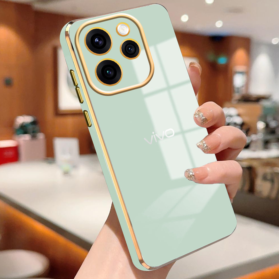 VIVO V70 5G ULTRA-SHINE GOLD ELECTROPLATED LUXURIOUS  BACK CASE WITH CAMERA PROTECTION