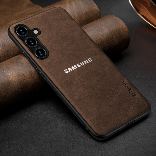 GALAXY A34 5G  Business Style PU LEATHER PROTECTIVE BACK CASE WITH CAMERA PROTECTION