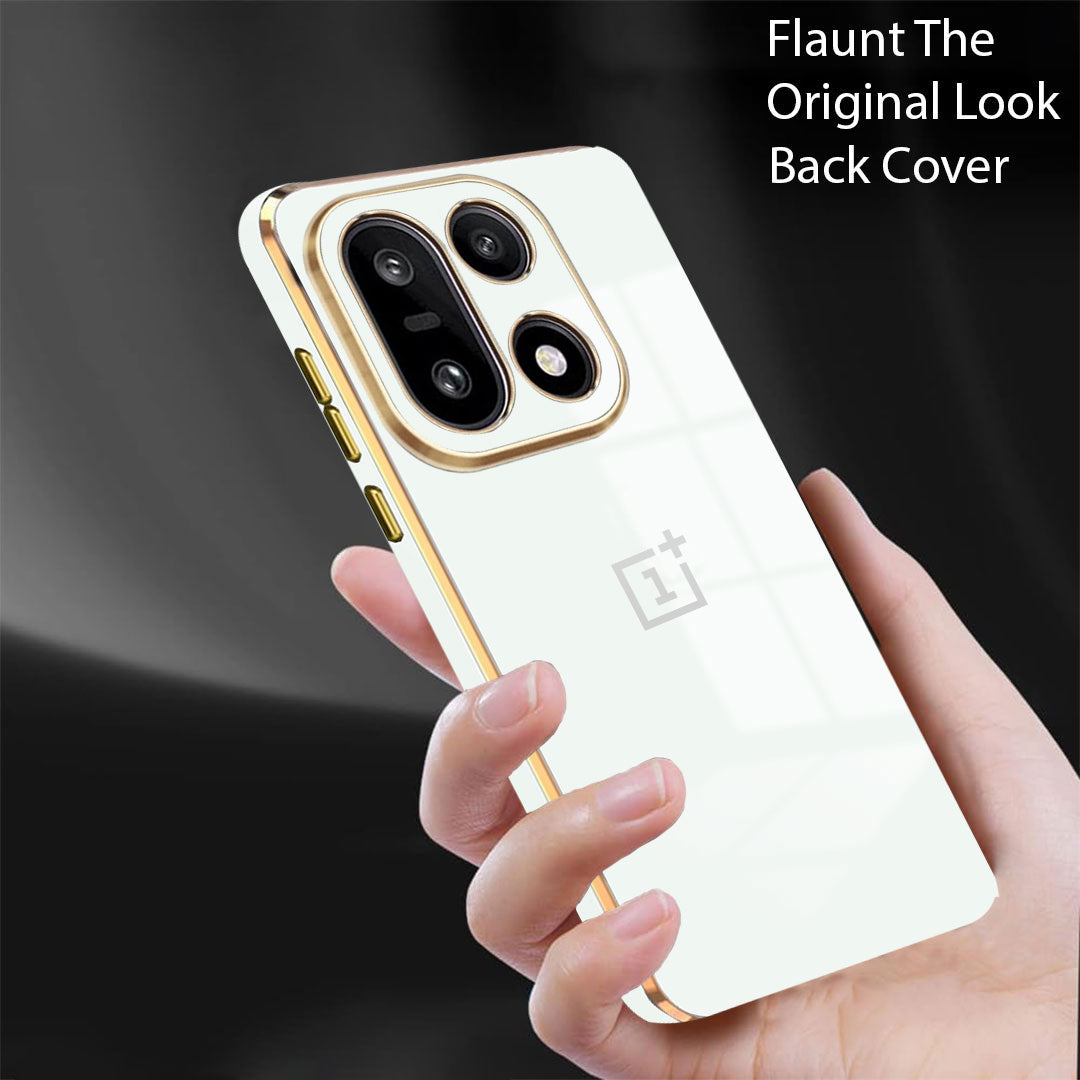 ONEPLUS 15 5G ULTRA-SHINE GOLD ELECTROPLATED LUXURIOUS  BACK CASE WITH CAMERA PROTECTION