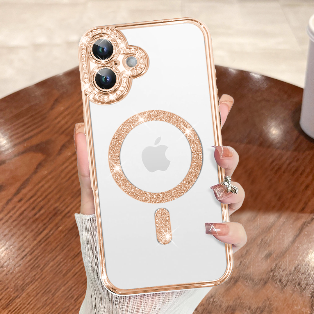 IPHONE 16 PLUS 5G Diamond Gradient Plated MagSafe TPU With Camera Lens Protection Phone Case