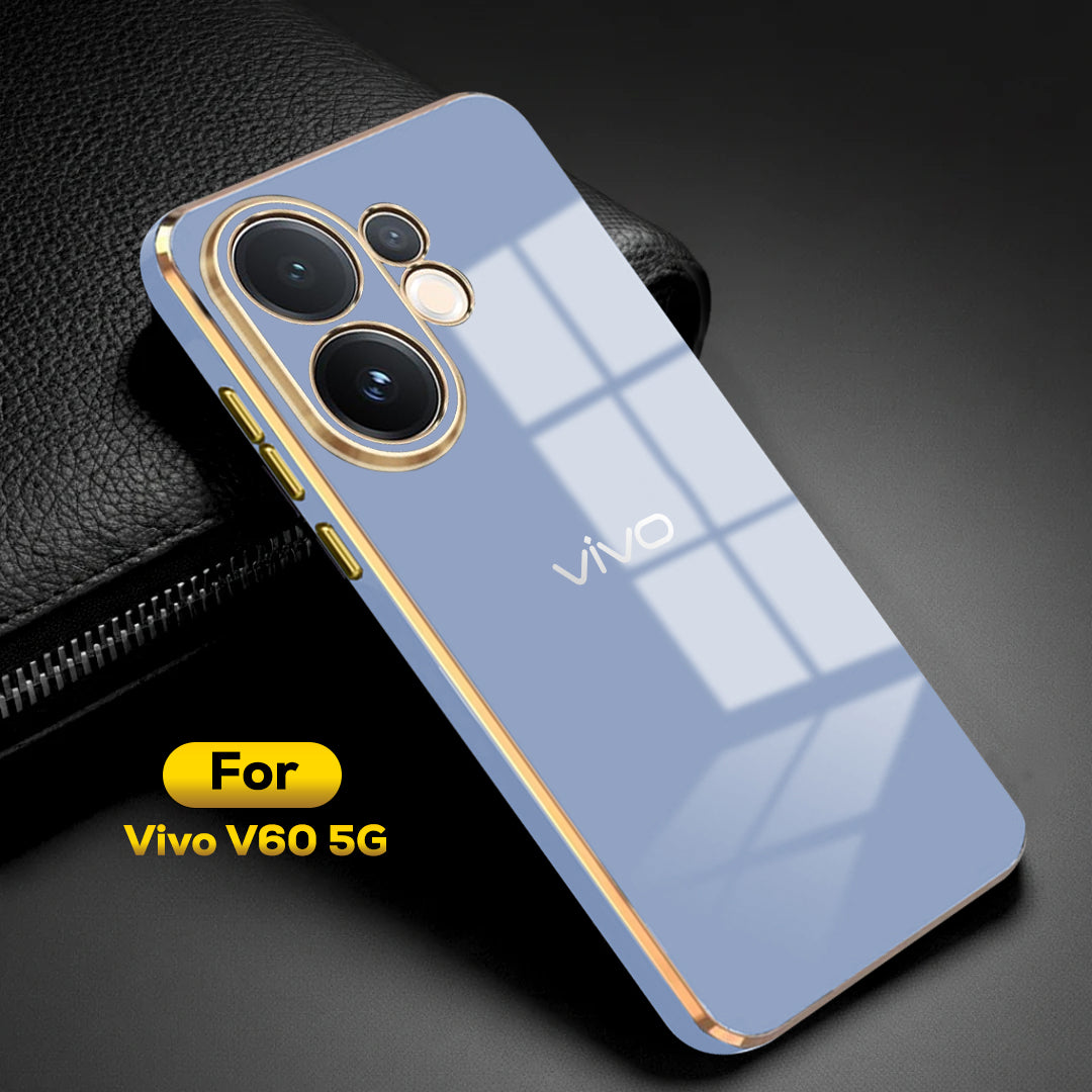 VIVO V60 5G ULTRA-SHINE GOLD ELECTROPLATED LUXURIOUS  BACK CASE WITH CAMERA PROTECTION