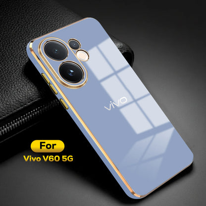 VIVO V60 5G ULTRA-SHINE GOLD ELECTROPLATED LUXURIOUS  BACK CASE WITH CAMERA PROTECTION