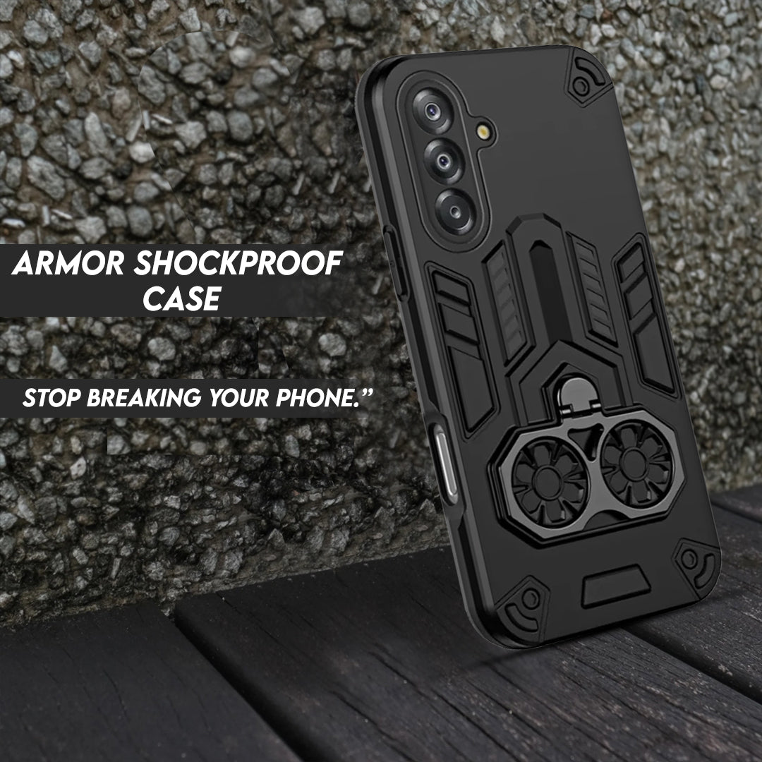 Samsung Galaxy A17 5G Armor knight Series Camera Protection 2 in 1 Shockproof Phone Cover with Kickstand