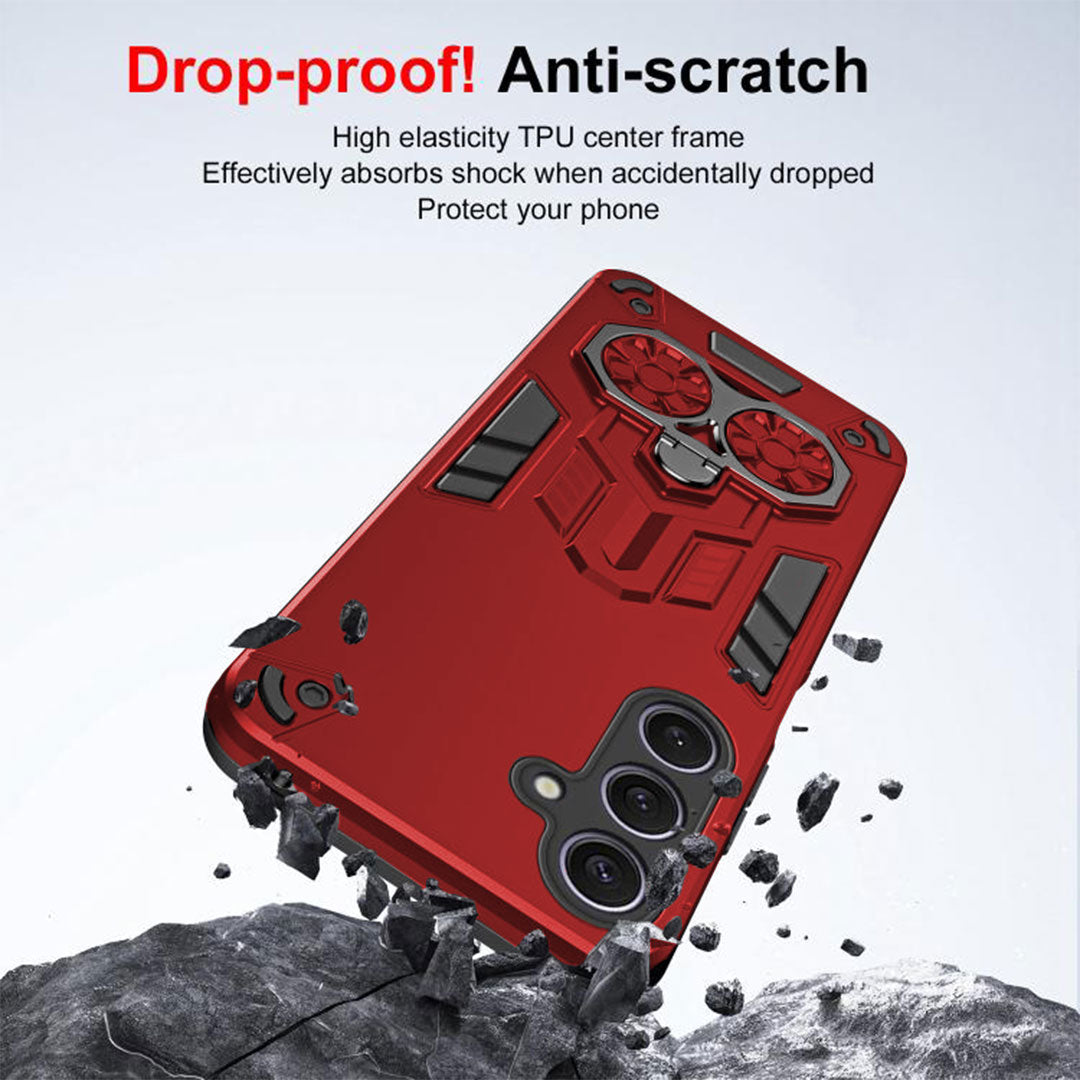 Samsung Galaxy A55 5G Armor knight Series Camera Protection 2 in 1 Shockproof Phone Cover with Kickstand