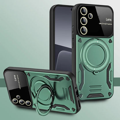 SAMSUNG GALAXY S23 FE 5G Heavy Duty Rugged Shockproof Camera Lens Protector Phone Cover with Kickstand
