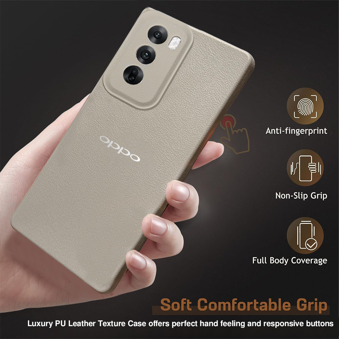Oppo Reno 12 PRO 5G Solid Color Leather Texture Matte Phone Back Case