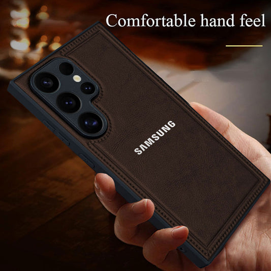 Samsung Galaxy S25 ULTRA 5G Vintage Leather Stitched Protective Back Case