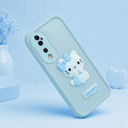 VIVO V40 5G Soft Silicone 3D Hello Kitty character design Back Case with Camera Protection
