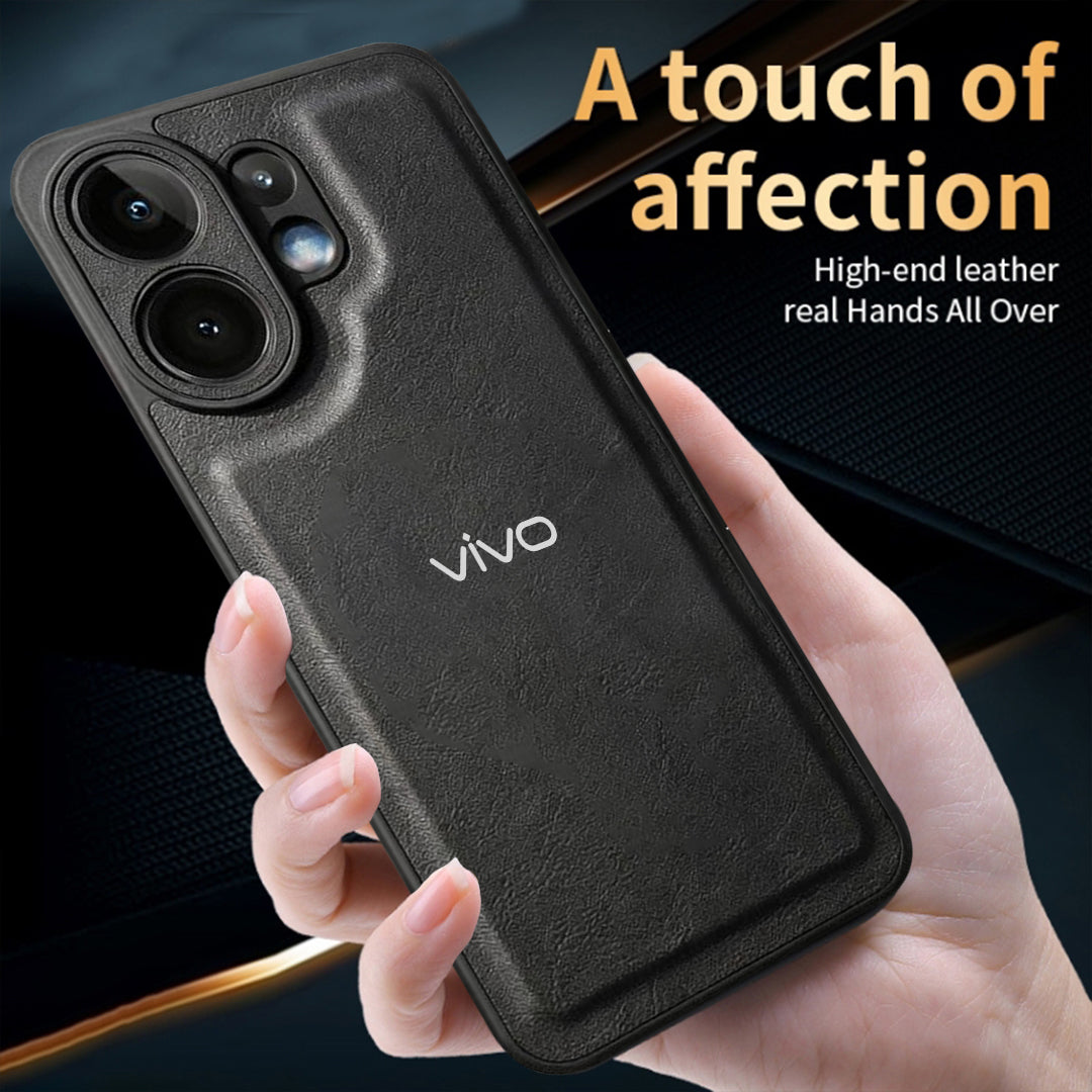 VIVO V60 5G Silicone Leather Back Cover - High Quality Protective Camera Lens Shield Case