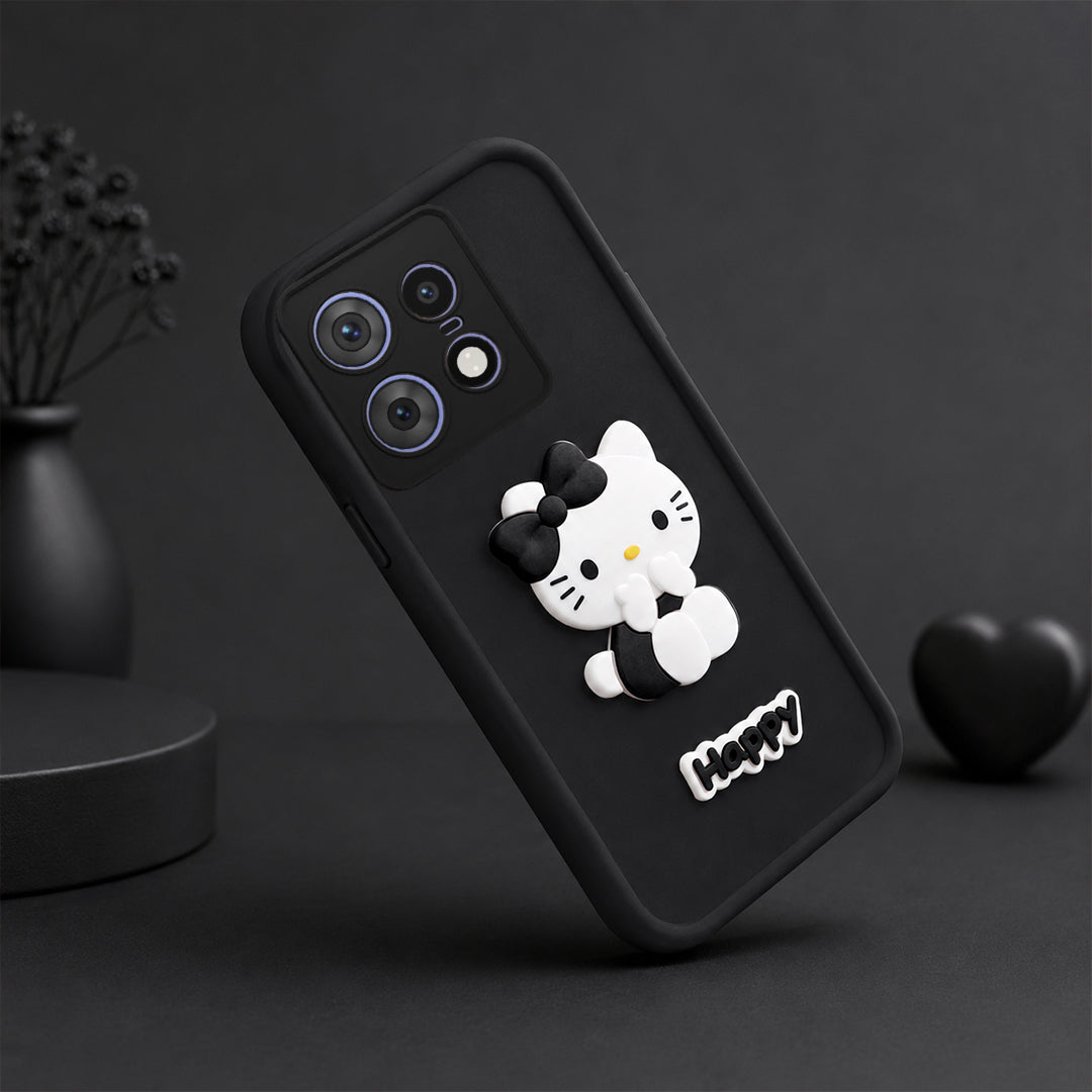 MOTOROLA EDGE 50 PRO 5G Soft Silicone 3D Hello Kitty character design Back Case with Camera Protection