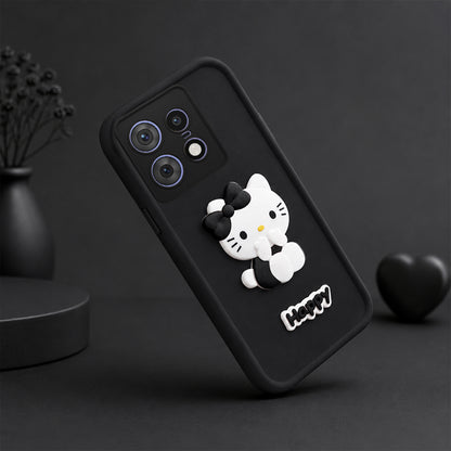 MOTOROLA EDGE 50 PRO 5G Soft Silicone 3D Hello Kitty character design Back Case with Camera Protection