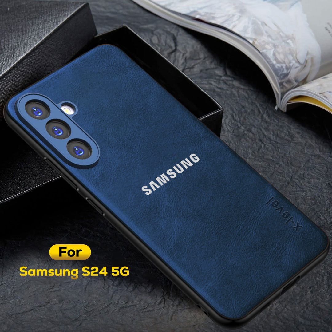 SAMSUNG GALAXY S24 5G Business Style PU LEATHER PROTECTIVE BACK CASE WITH CAMERA PROTECTION