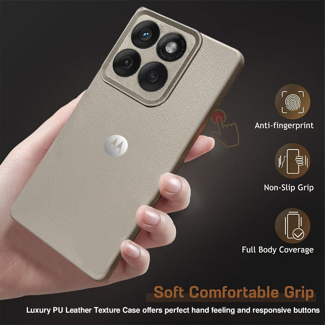 Motorola Edge 60 Fusion 5G Solid Color Leather Texture Matte Phone Back Case