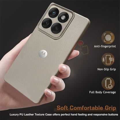 Motorola Edge 60 Fusion 5G Solid Color Leather Texture Matte Phone Back Case