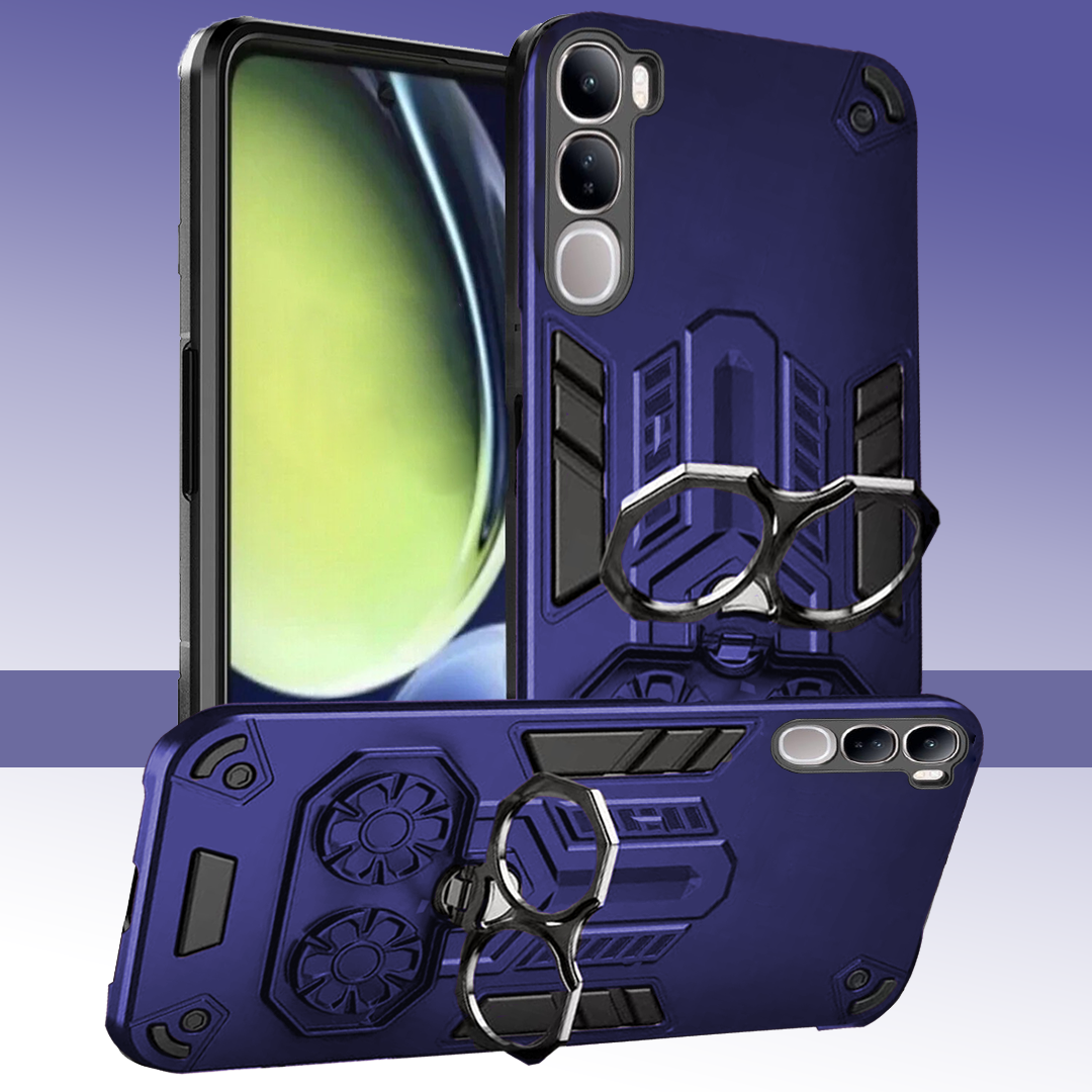 Vivo Y300 5G Armor knight Series Camera Protection 2 in 1 Shockproof Phone Cover with Kickstand