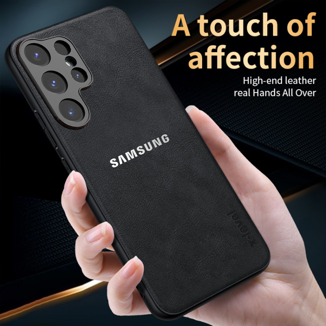 Samsung Galaxy S24 ULTRA 5G BUSINESS STYLE PU LEATHER PROTECTIVE BACK CASE WITH CAMERA PROTECTION