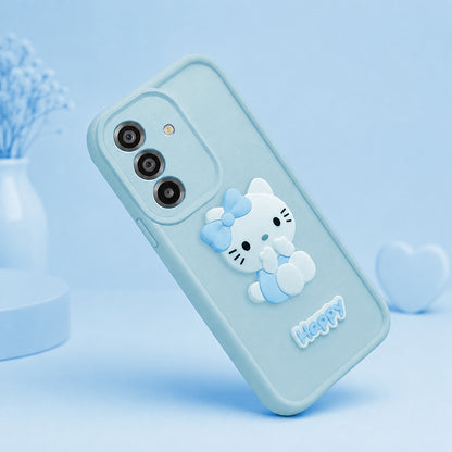 Samsung Galaxy S23 FE 5G Soft Silicone 3D Hello Kitty character design Back Case with Camera Protection