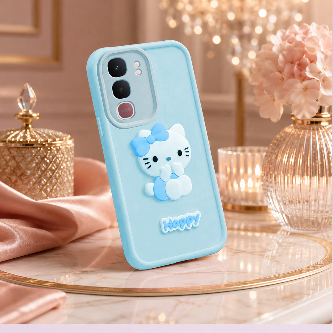 VIVO Y31 PRO 5G Soft Silicone 3D Hello Kitty character design Back Case with Camera Protection