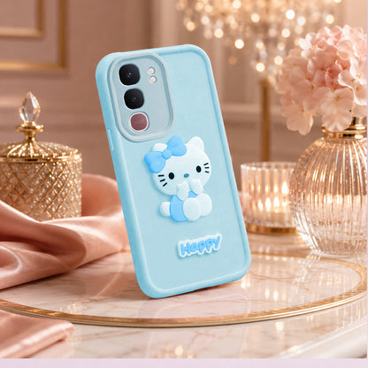 VIVO Y31 PRO 5G Soft Silicone 3D Hello Kitty character design Back Case with Camera Protection