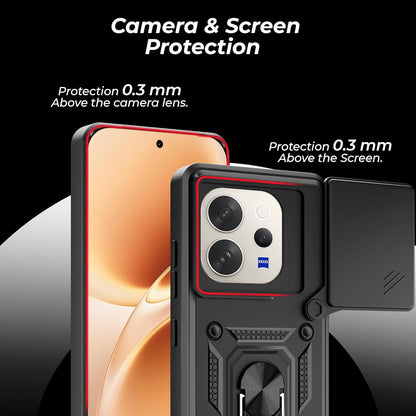 VIVO V70 5G Armor Military-grade Case With Sliding Camera Cover & 360 Kickstand