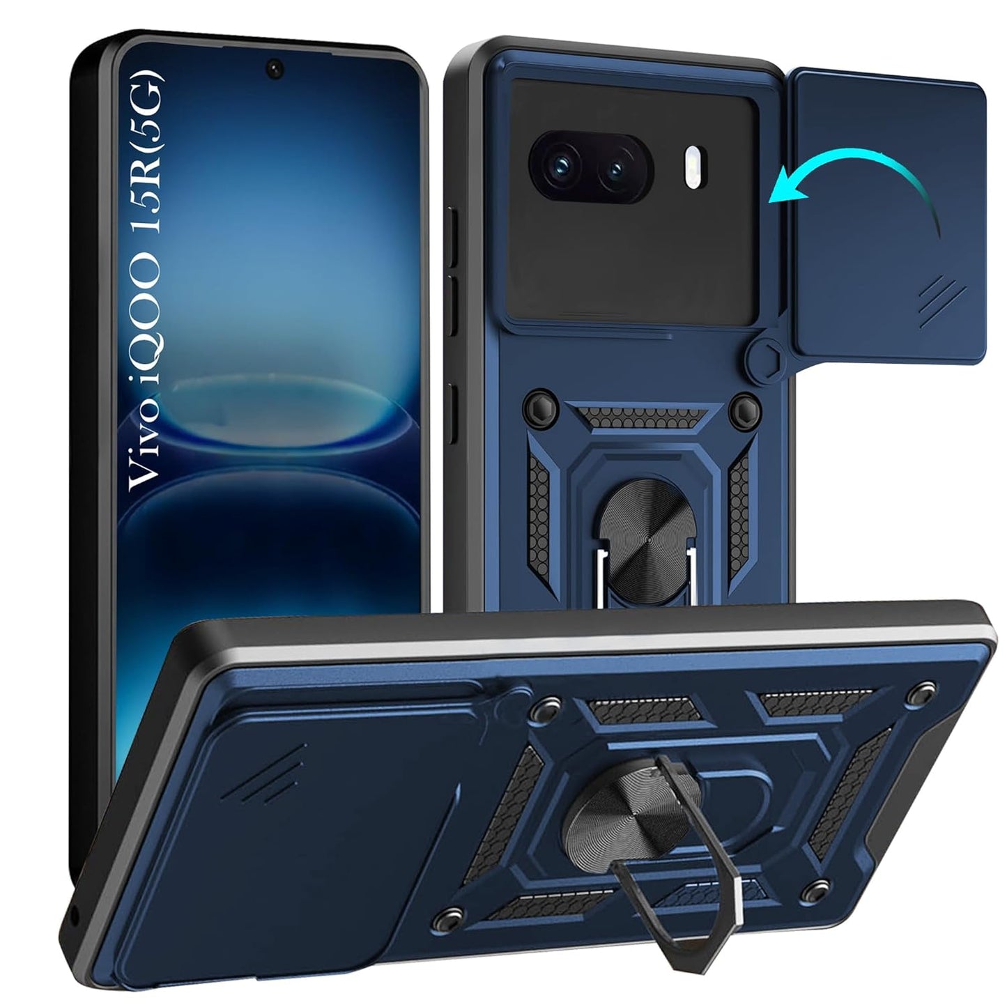 iQOO 15R 5G Armor Military-grade Case With Sliding Camera Cover & 360 Kickstand
