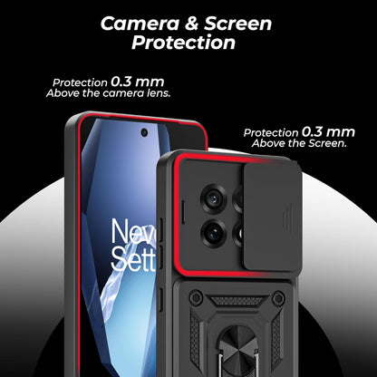 ONEPLUS 13r 5G Armor Military-grade Case With Sliding Camera Cover & 360 Kickstand