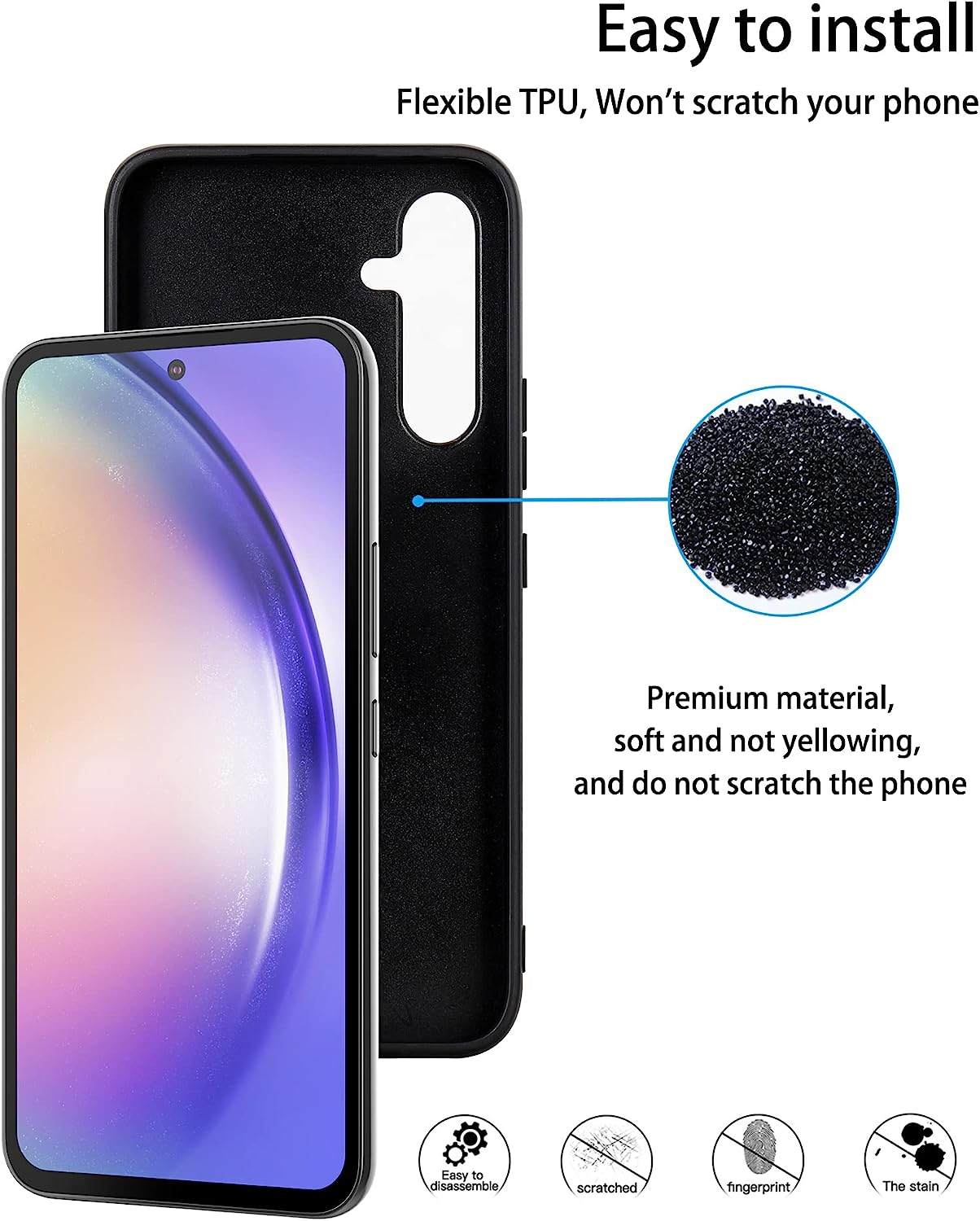 Galaxy A34 5G Leather Case,Anti-Drop Non-Slip Texture Back Case
