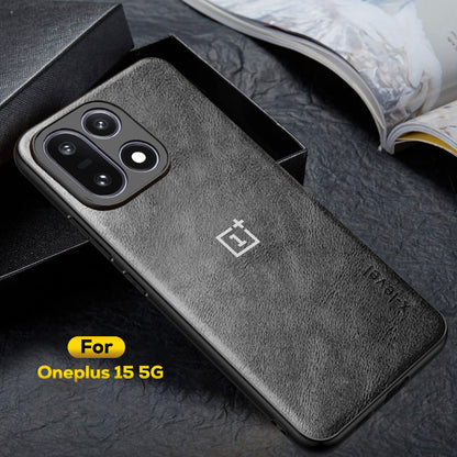 ONEPLUS 15 5G Business Style PU LEATHER PROTECTIVE BACK CASE WITH CAMERA PROTECTION