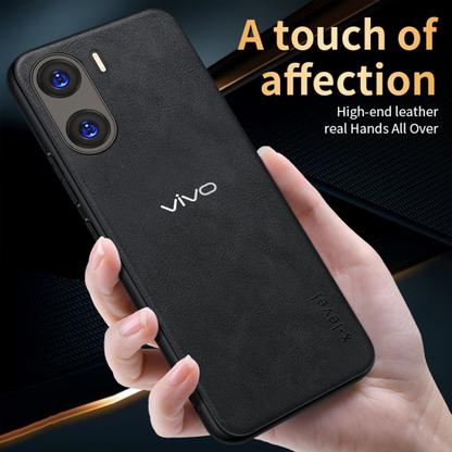 VIVO V29E 5G Business Style PU LEATHER PROTECTIVE BACK CASE WITH CAMERA PROTECTION