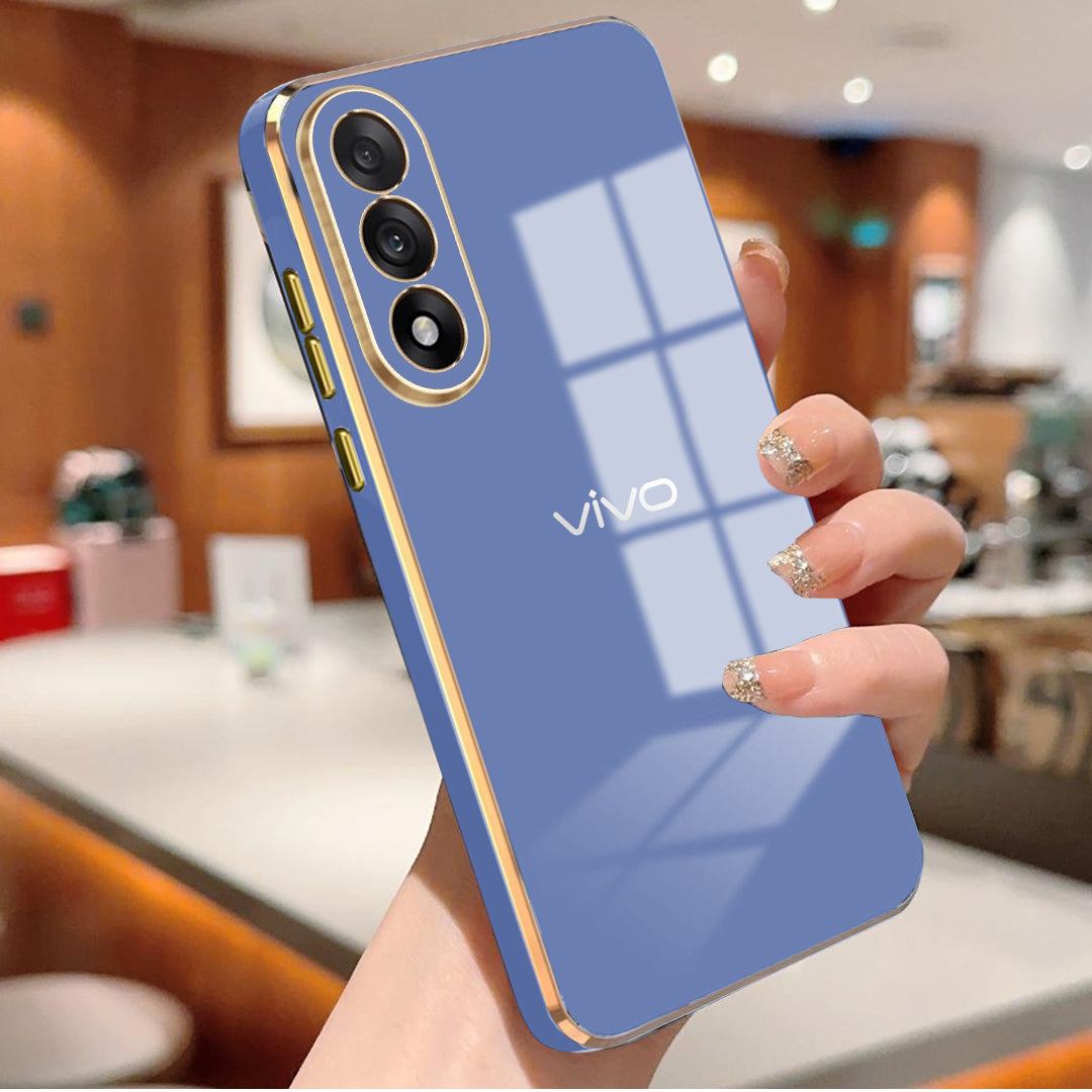 VIVO V70 FE 5G ULTRA-SHINE GOLD ELECTROPLATED LUXURIOUS  BACK CASE WITH CAMERA PROTECTION