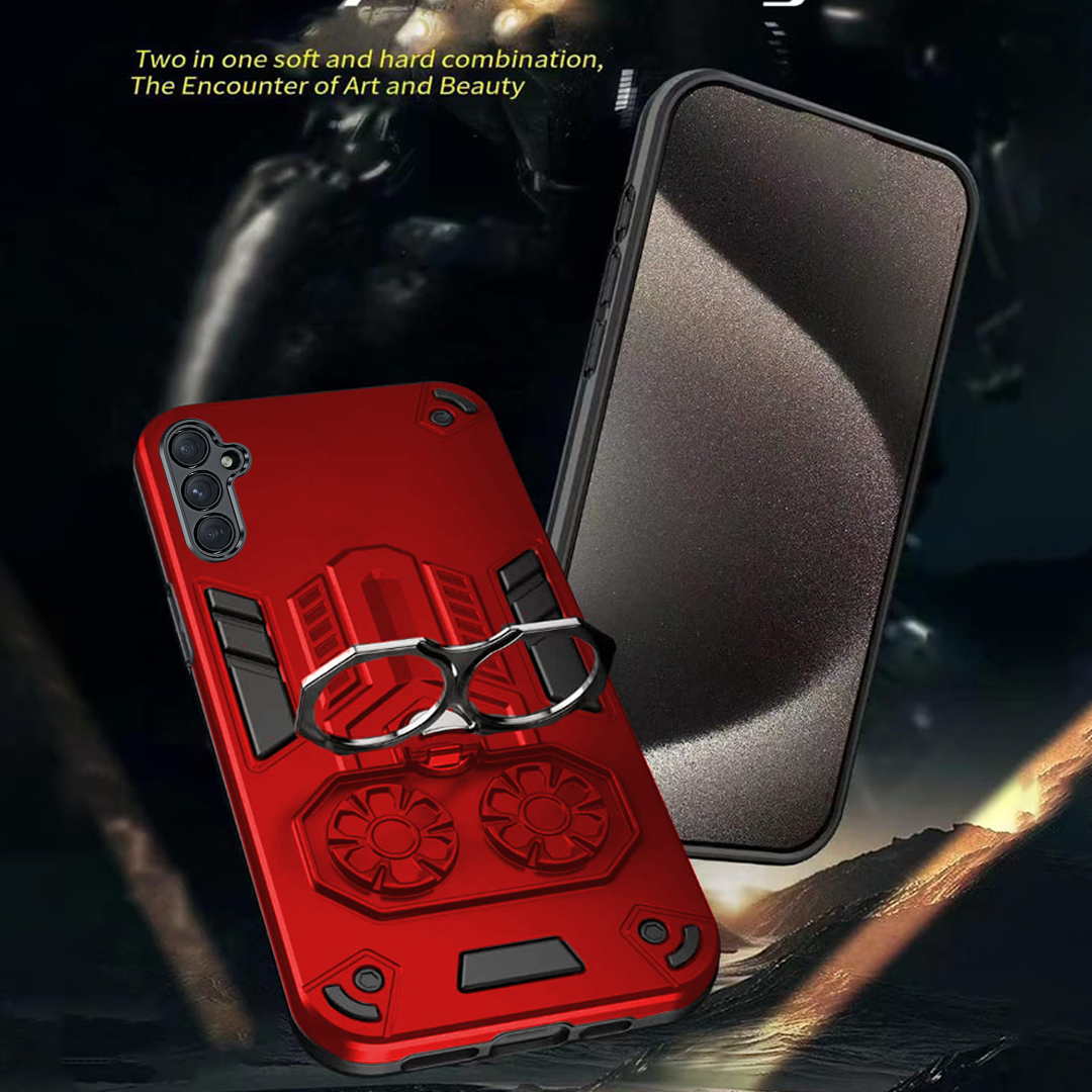 Samsung S24 5G Armor knight Series Camera Protection 2 in 1 Shockproof Phone Cover with Kickstand