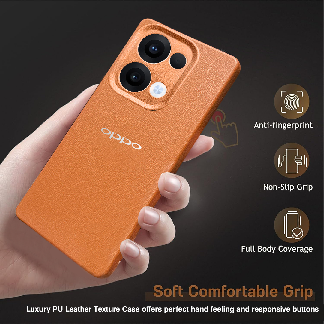 Oppo Reno 13 5G Solid Color Leather Texture Matte Phone Back Case